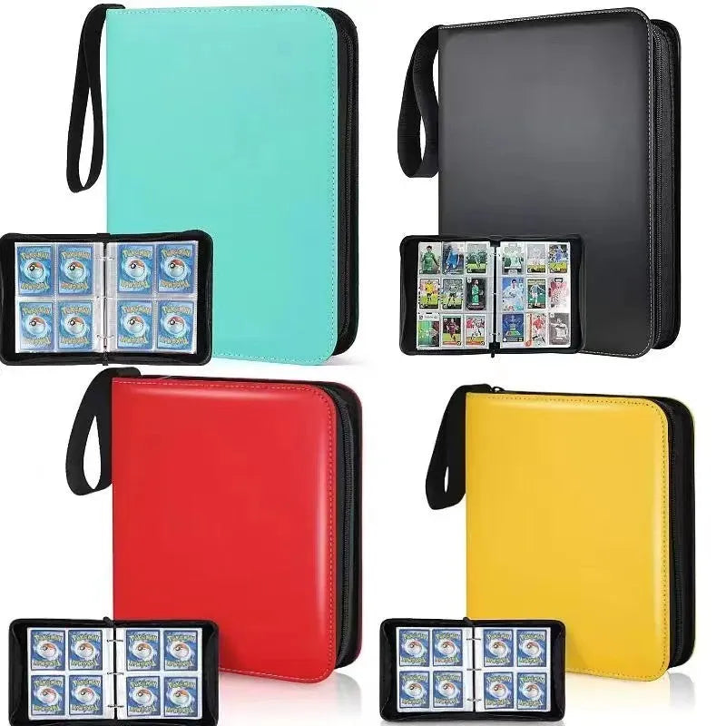 Four-grid storage bag for 400 card slots in black with organised card collection