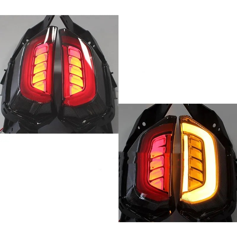 LED turn signal light kit for Yamaha NMAX155 scooter in blue yellow colour.