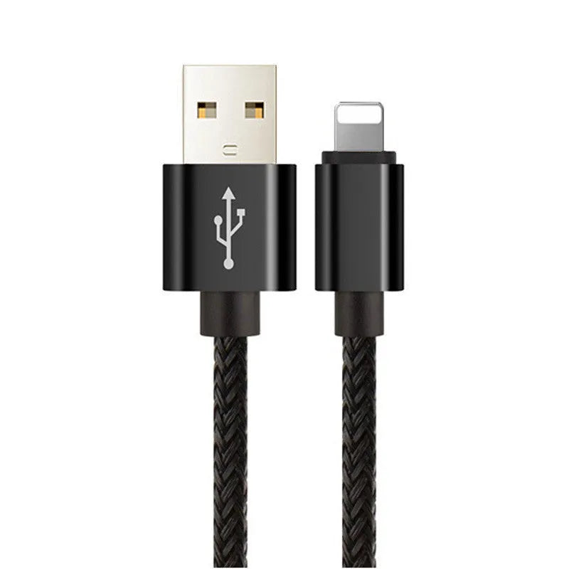 Braided hemp rope mobile phone charging cable for Apple iPhone in six colour options