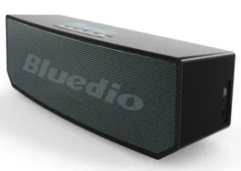 Black BS-6 cloud smart speaker showing compact design with Bluetooth connectivity.