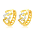 Gold geometric hollow-out alloy earrings with simple design and ear clip fitting