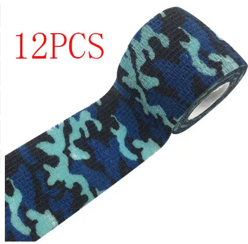 Camouflage non-woven self-adhesive elastic bandage roll in 5cm width for veterinary or first aid use