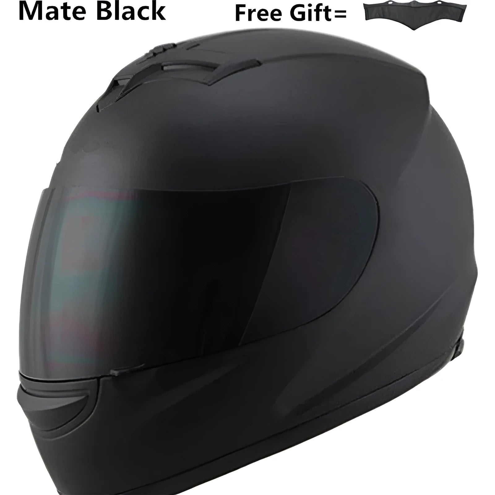 Men's full-face motorcycle helmet in Black Silver colour with adjustable chin strap and inner padding