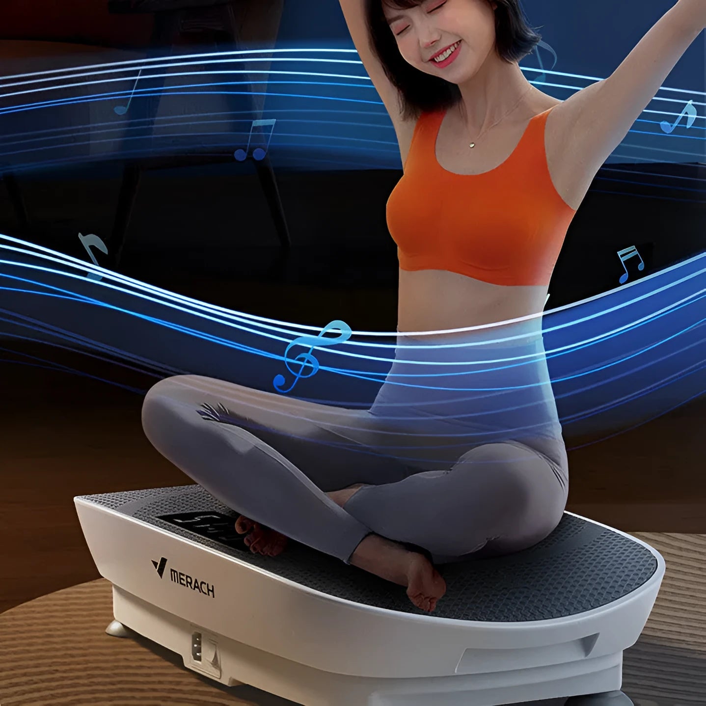 Grey portable smart power plate fat slinger with US plug showing 58cm length