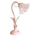 Flower Princess desk lamp with glass shade ceramic flowers pink colour dimmer switch iron body