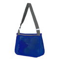 Blue nylon mesh travel storage organiser bag for children's toys and clothing, sealed, measuring 20x25x8cm.