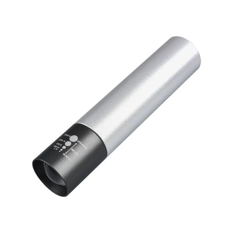 Black and silver aluminium red light therapy mosquito repellent lamp with torch function