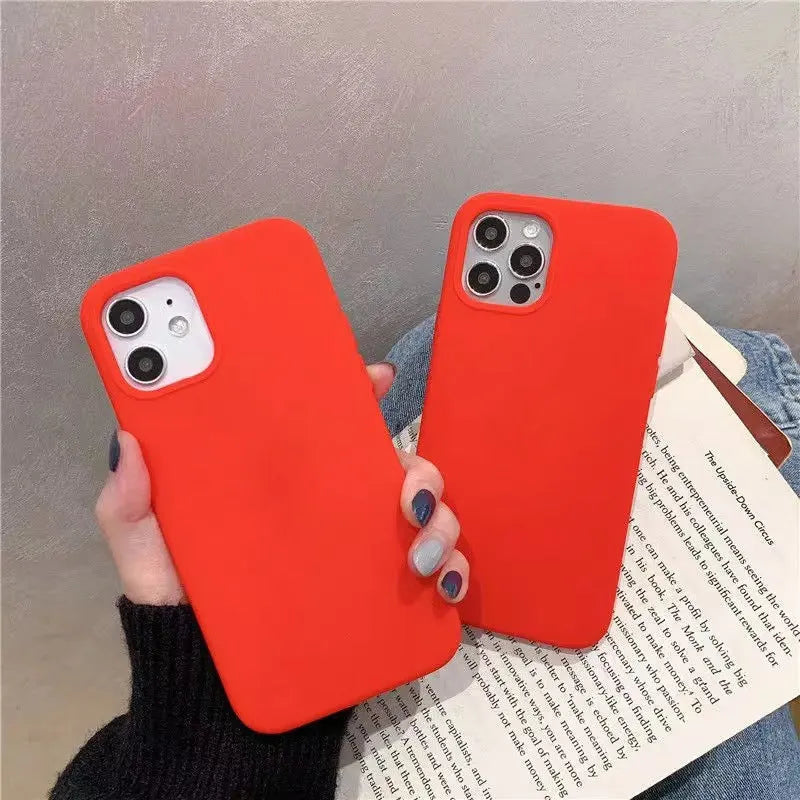 All-inclusive liquid silicone phone case for Apple iPhone with frosted finish and shockproof protection