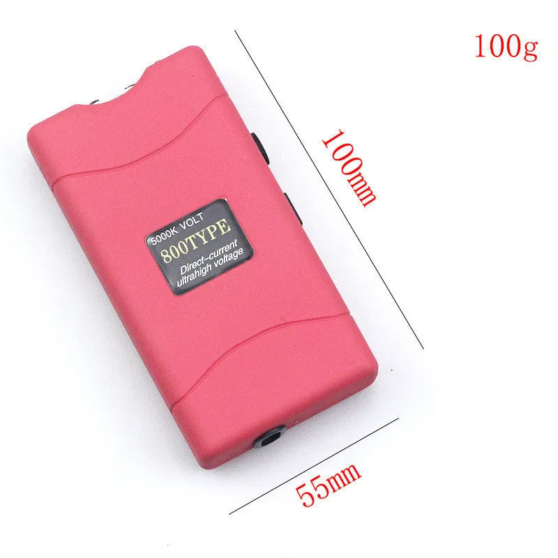 Female self-defence multi-function flashlight showing plastic resin construction in various colour options