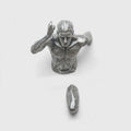 Metallic resin character sculpture wall hanging in copper, gold, or silver finish, showing left and right orientation options.