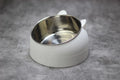 Cat Pet Food Bowl with 304 Stainless Steel Raised Design for Improved Posture Cervical Protection 200ml 400ml 800ml Options Available Black Blue Green Pink White Food Grade PC Material