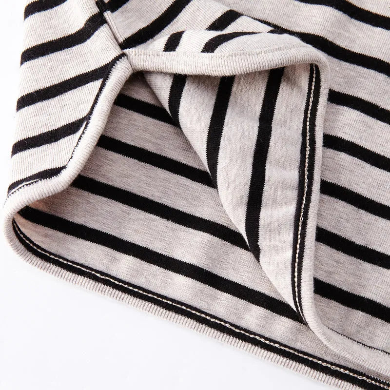 Striped cotton long sleeve t-shirt for baby girls in red colour