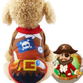 Halloween pet clothes cotton sweater costume with petal collar, skull-pattern velcro hat, and backless cape