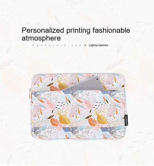 White waterproof 14 inch laptop bag made from PU leather with anti-seismic protection