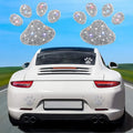 Diamond-encrusted glass car sticker with butterfly and bear claw design for vehicle decoration.