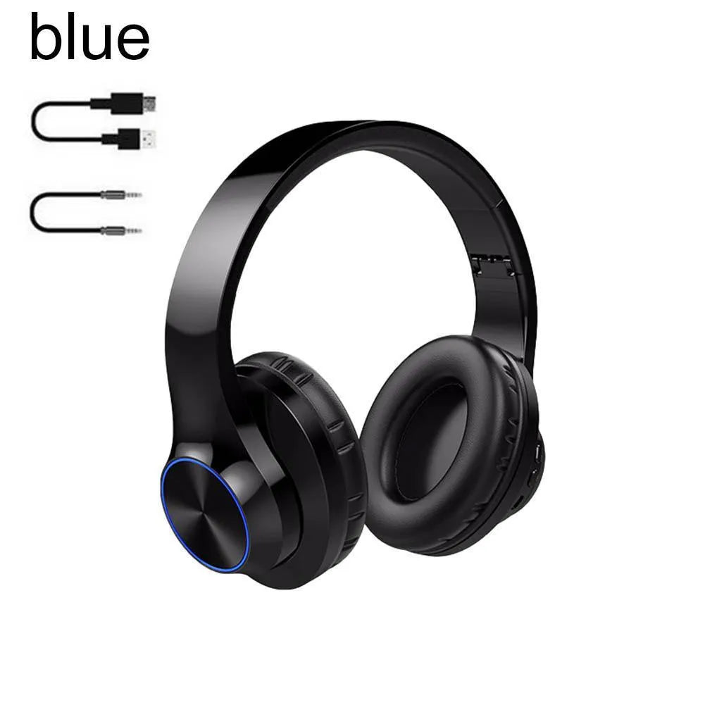 A11 wireless Bluetooth stereo headset in blue or white colour with bilateral design for head-mounted use