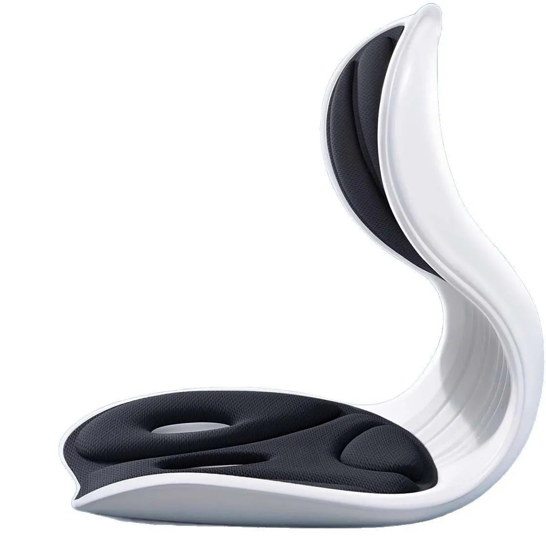 Grey and black waist support seat cushion with lumbar pillow for office chair and car seating