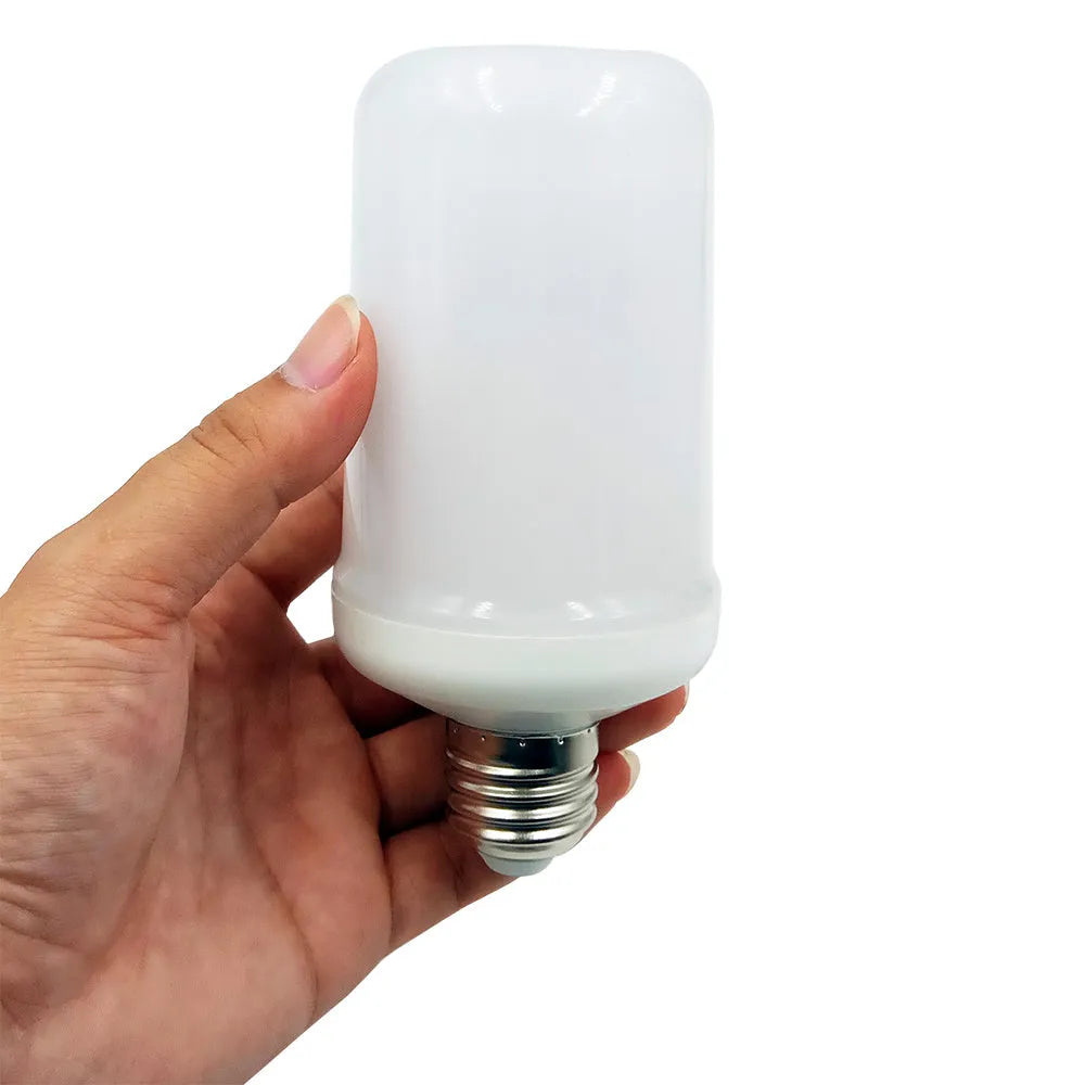 Atmosphere decorative flame effect LED bulb emitting a flickering fake fire light.