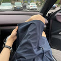 Men's polyester sports shorts in creamy-white colour with straight-leg summer design