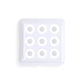 Transparent hydrocolloid acne patch stickers on skin for pimple treatment.