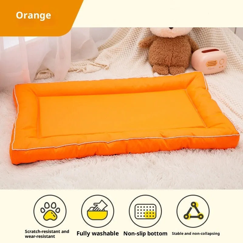 Breathable Oxford cloth kennel pad for dogs in orange colour, size L 70x45cm