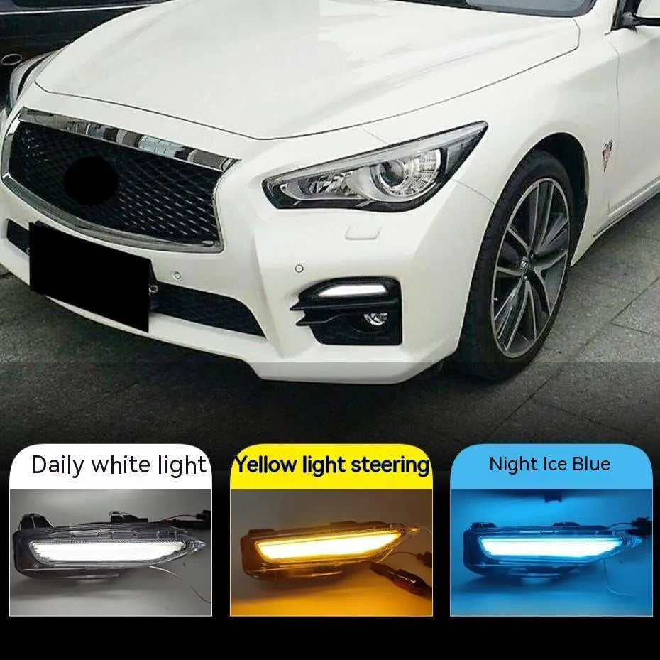 Infiniti Q50 Q70 front bumper LED daytime running light and turn signal assembly