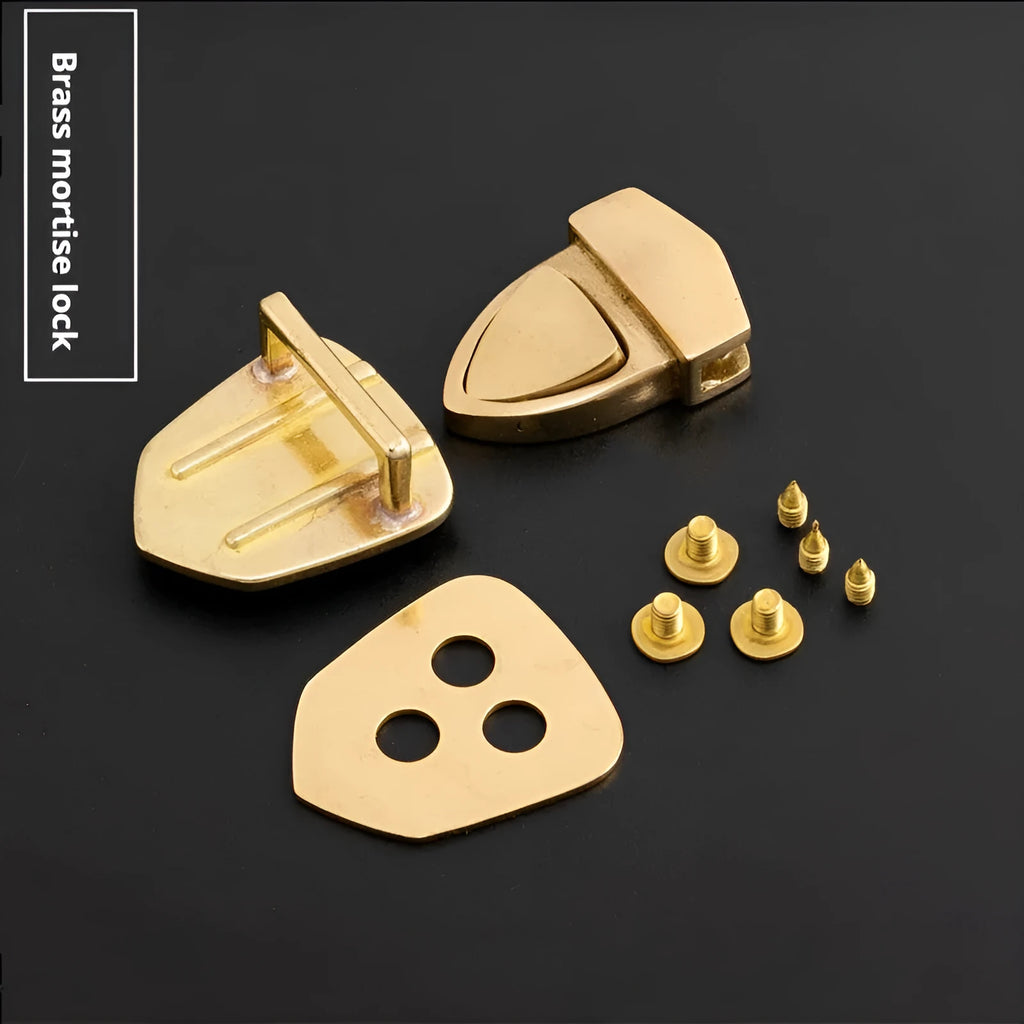 Pure brass bag hardware duck tongue mortise lock for luggage repair, 29.5mm by 26mm and 26mm sizes