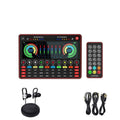 G4 professional live sound card mixer with colourful LCD screen and microphone on a desk.