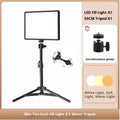 Black 10-inch USB eye-care LED panel light with 0.5 metre stand for desktop fill lighting