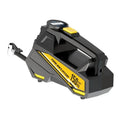 Black portable car tyre inflator with digital display and LED light, powered by 12V socket.