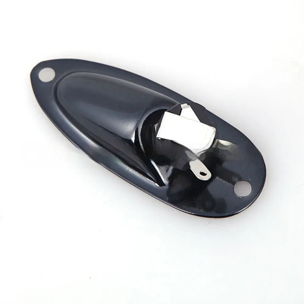 Alloy electric guitar boat socket in black or silver finish with 8.1cm dimensions