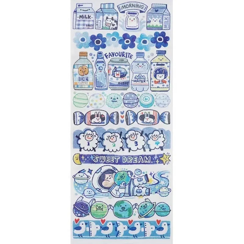 Haemorrhoid tape packaging stickers with cute cartoon characters on Japanese paper