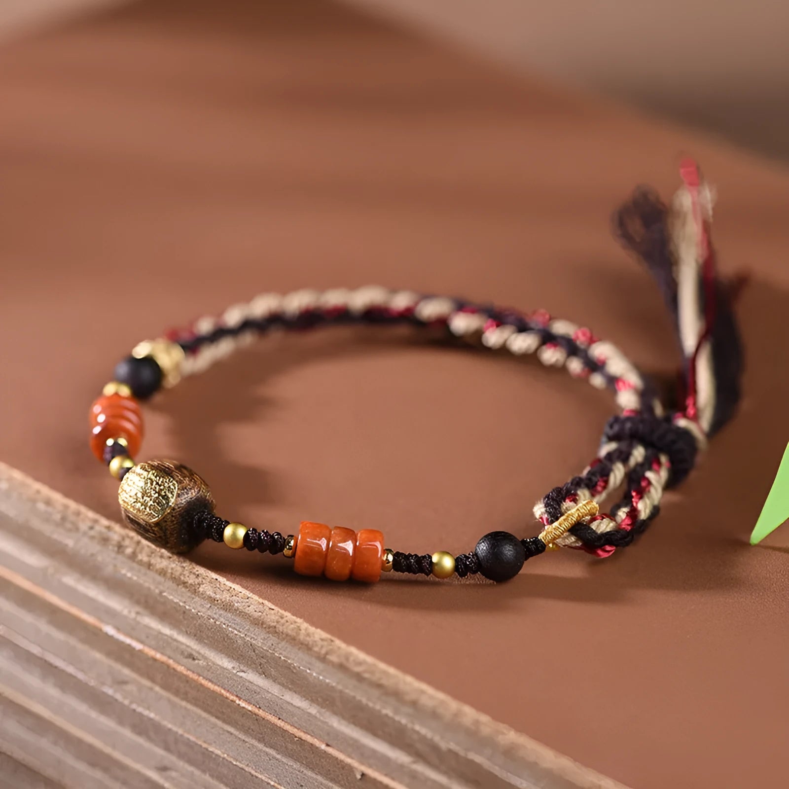 Hand-woven ethnic watch band made from flexible wire in Hongfei Ebony colour