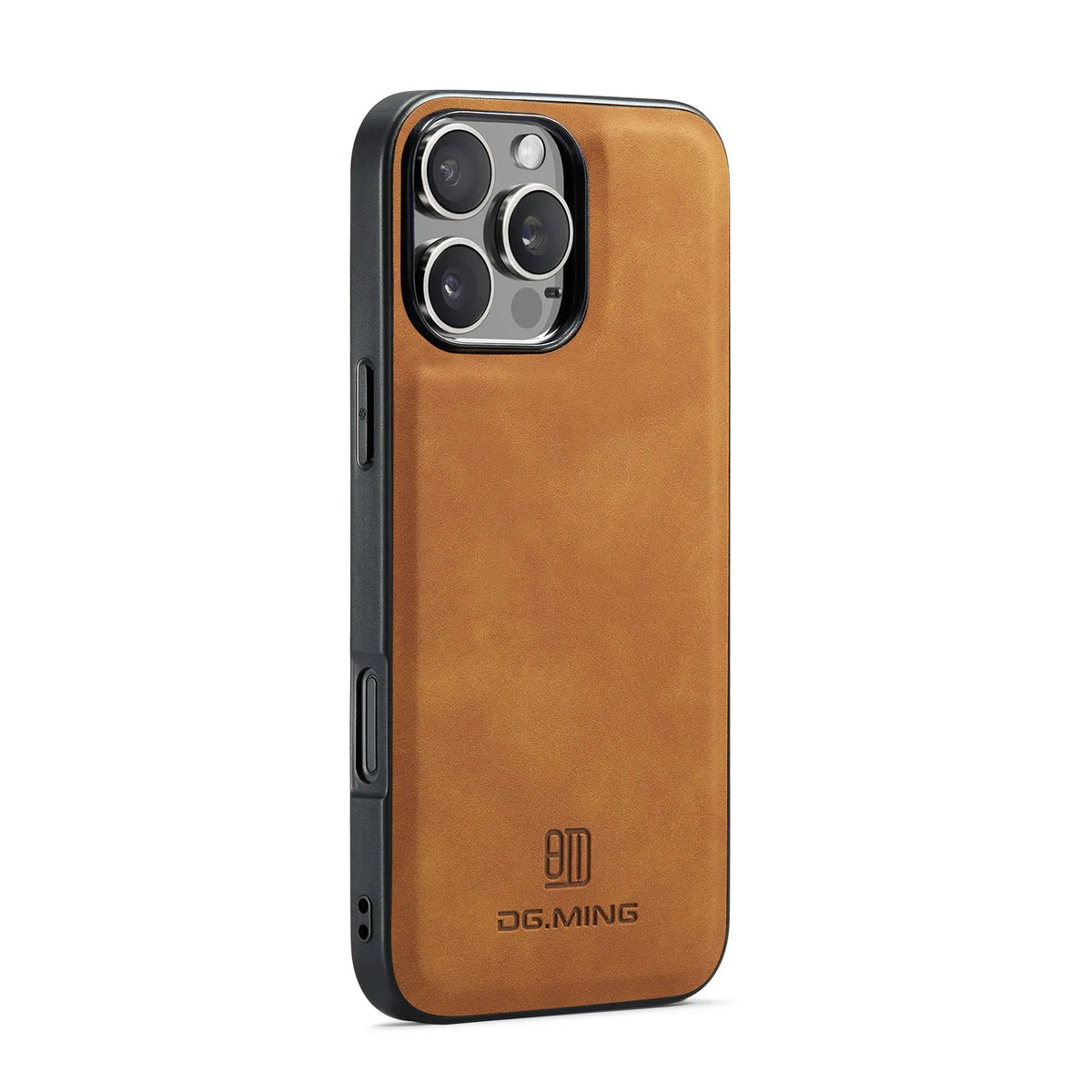 Magnetic card case for iPhone 16 Pro Max in retro PU leather with split design and card slot