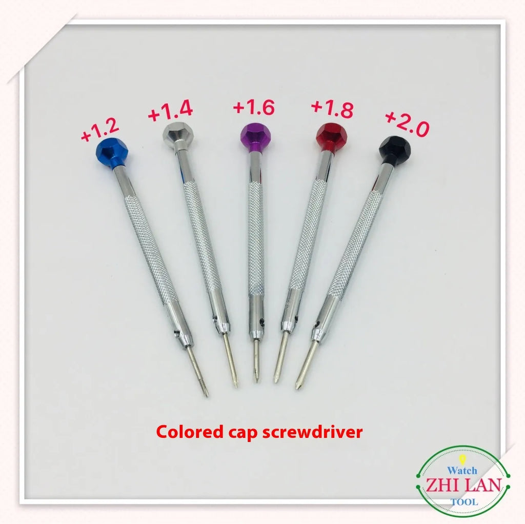 6-piece colour aluminium handle watch repair screwdriver set with oxidation treated heads