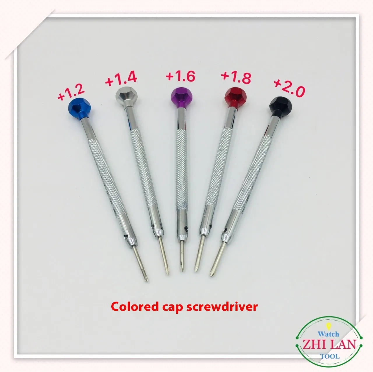 6-piece colour aluminium handle watch repair screwdriver set with oxidation treated heads