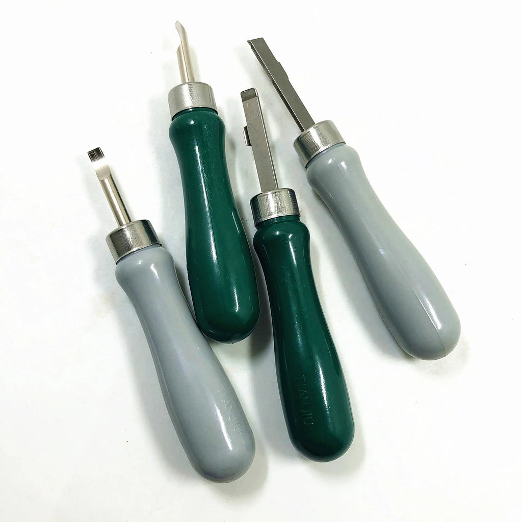 Watch case back removal tool with alloy plastic construction showing four colour and style options