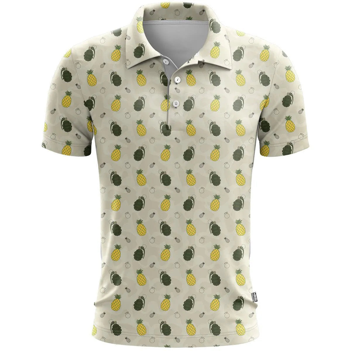 3D printed pattern on a loose-fit short sleeve sports top made from thin bird eye cloth fabric.