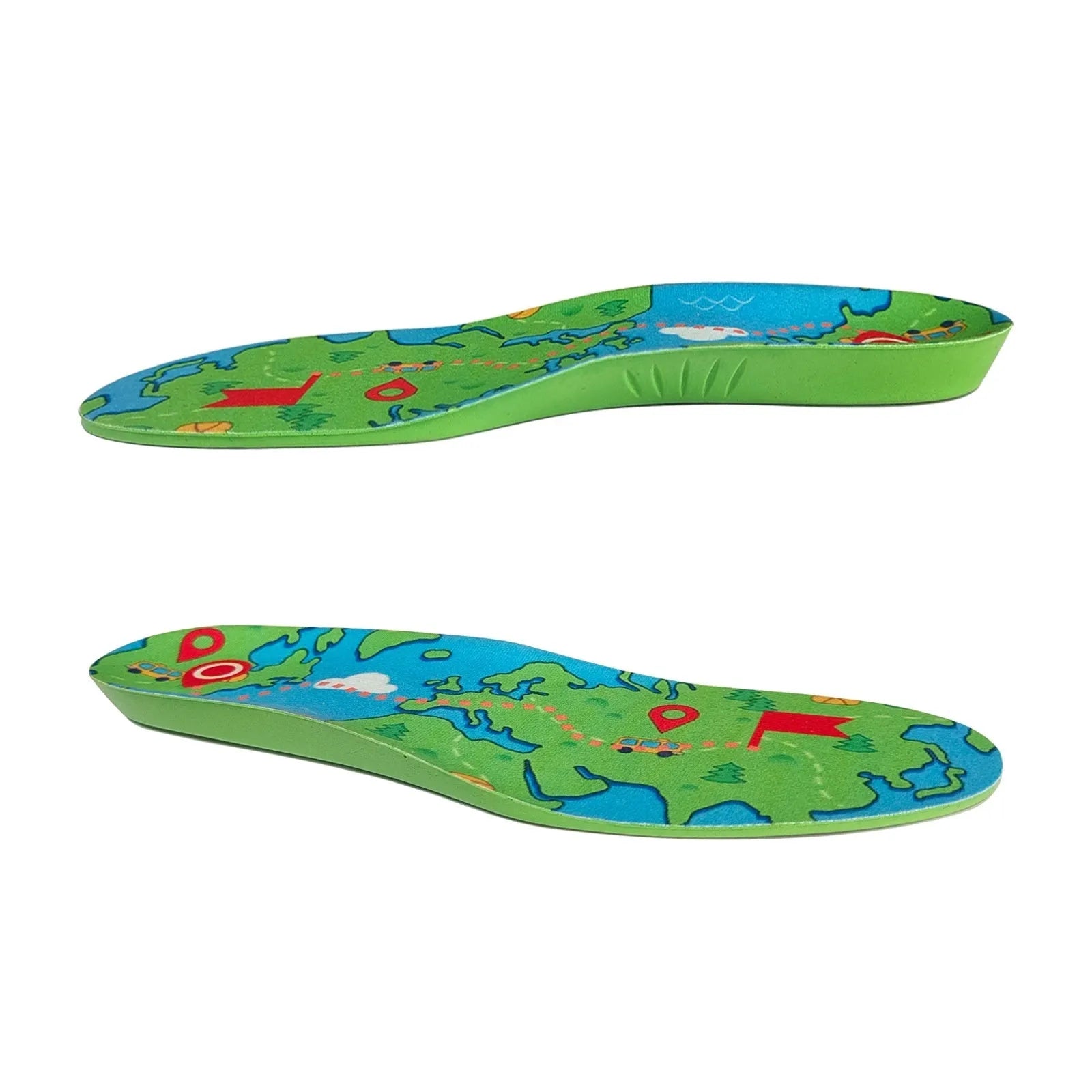 Green anti-lost locator insole for children and elderly made of PU material free size XS to XL
