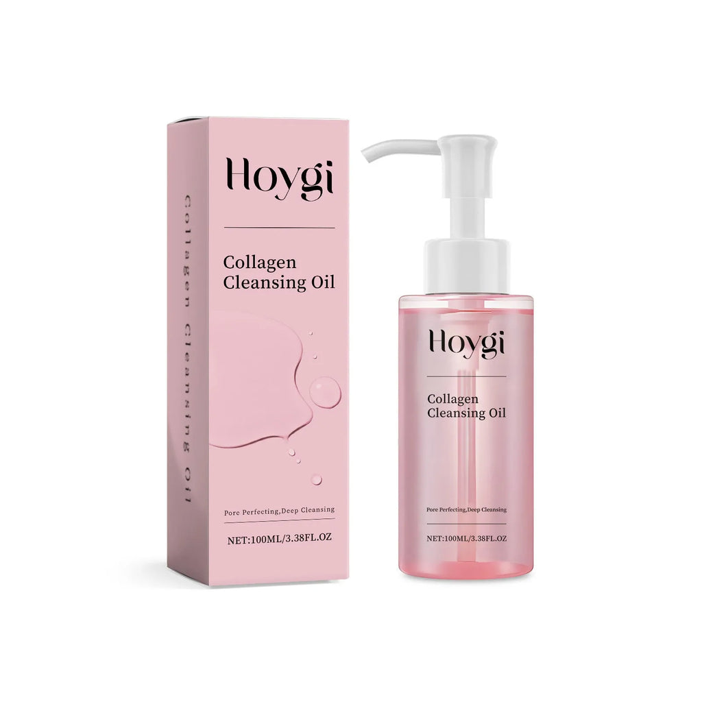100ml collagen cleansing oil bottle for daily mild makeup removal with jojoba and grape seed oils