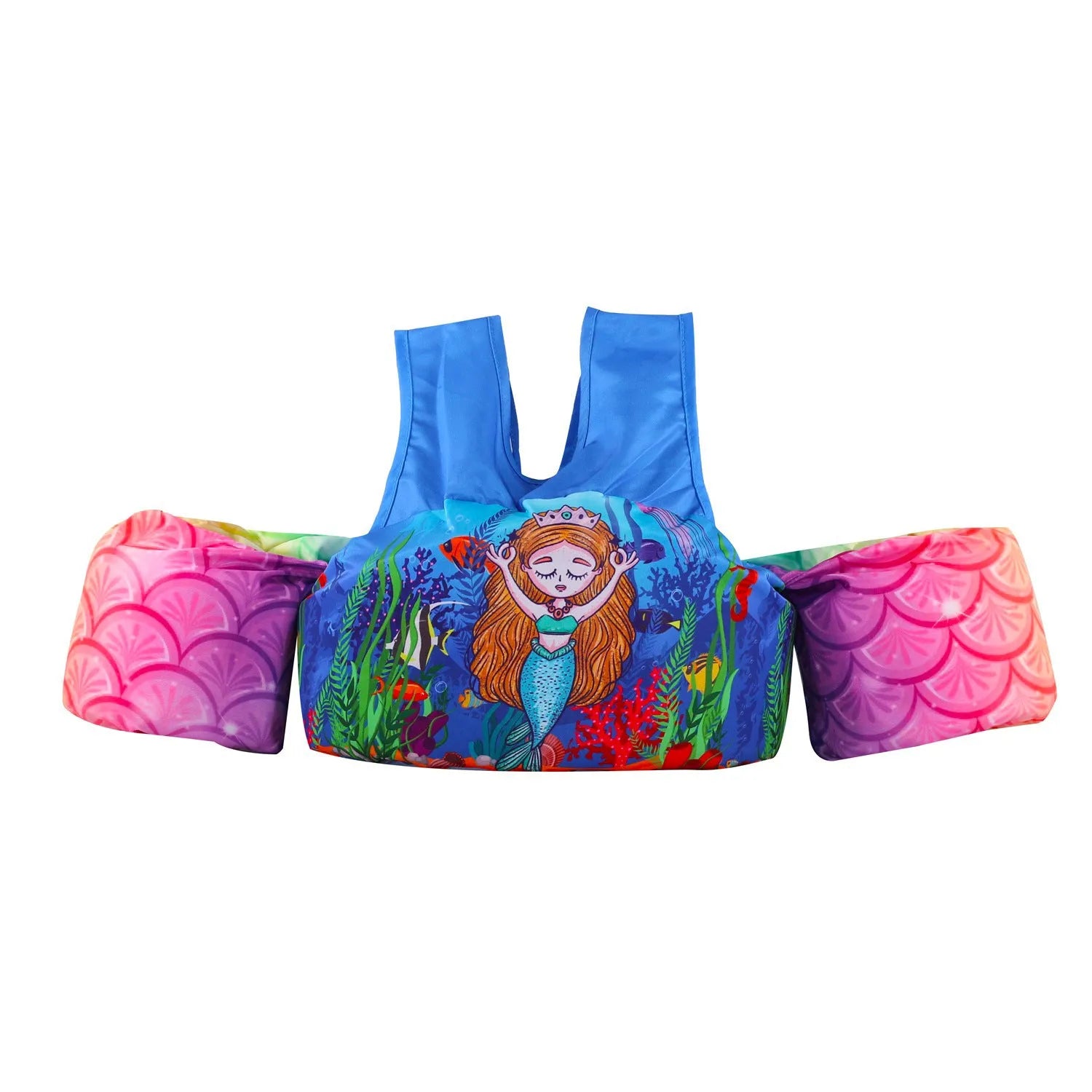 Cartoon-themed children's inflatable arm swimming ring life jacket in polyester.