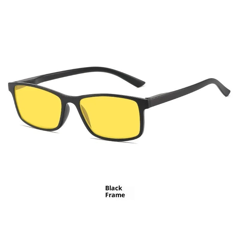 HD night vision anti-blue light glasses with black PC frame
