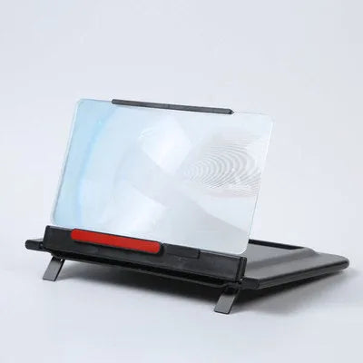 Black and white 12-inch pull-out horizontal vertical screen amplifier bracket with Fresnel lens