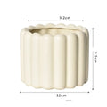 Roman column matte yellow ceramic flowerpot with luminous transparent finish for plant display