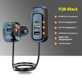 Front and rear car PD fast charging multi-interface charger with five ports in YQ8 black