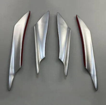 Four-piece carbon fibre look ABS bumper blade kit for automotive front bumper aerodynamic modification