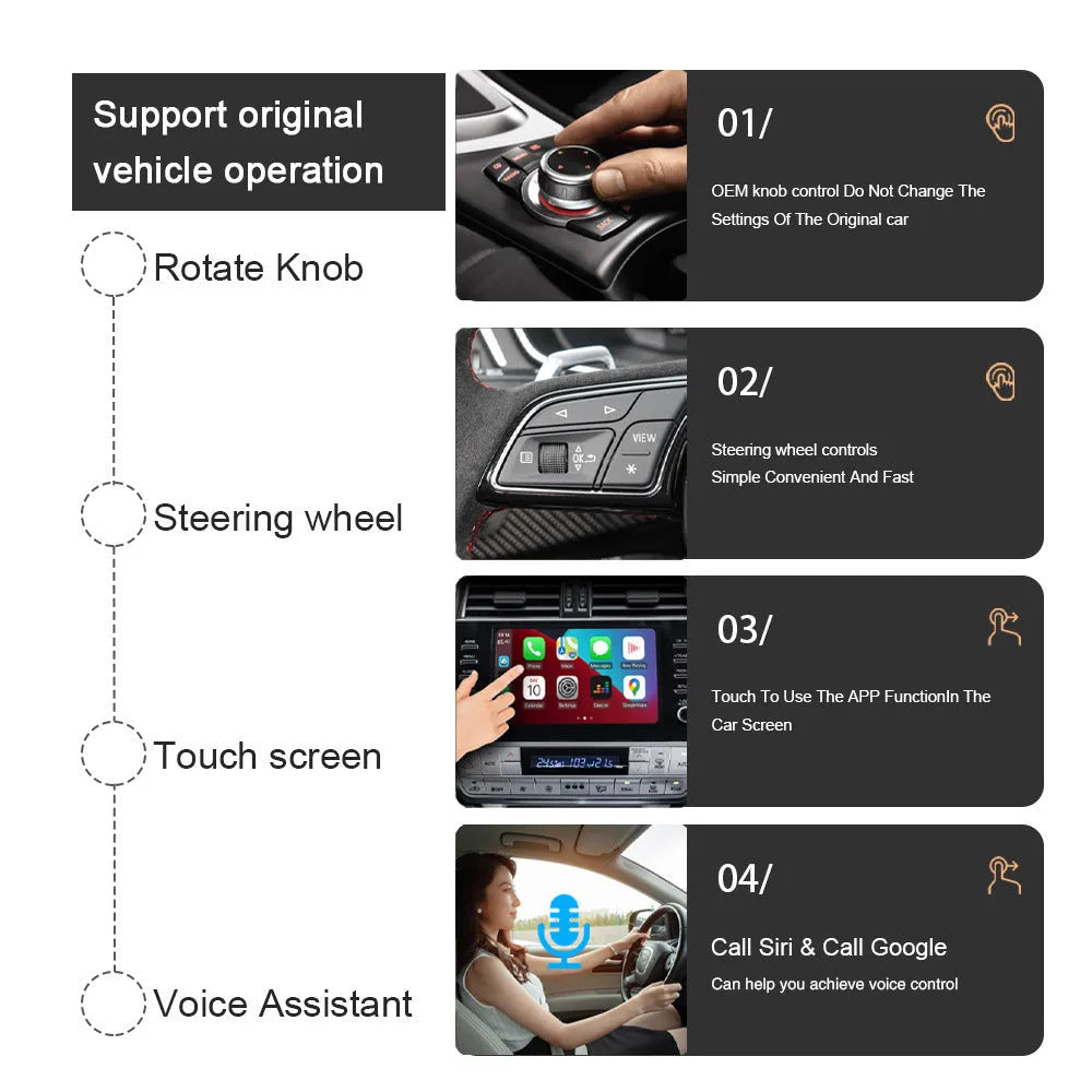 Original Car CarPlay Upgrade Android Smart Box unit with compact dimensions