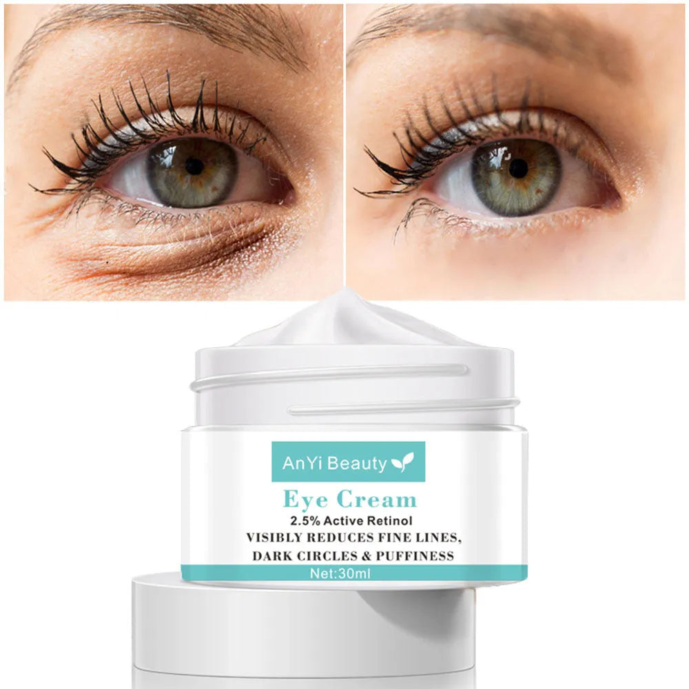 Beauty Eye Cream 30ml tube with hyaluronic acid and vitamin E formula for women's eye care