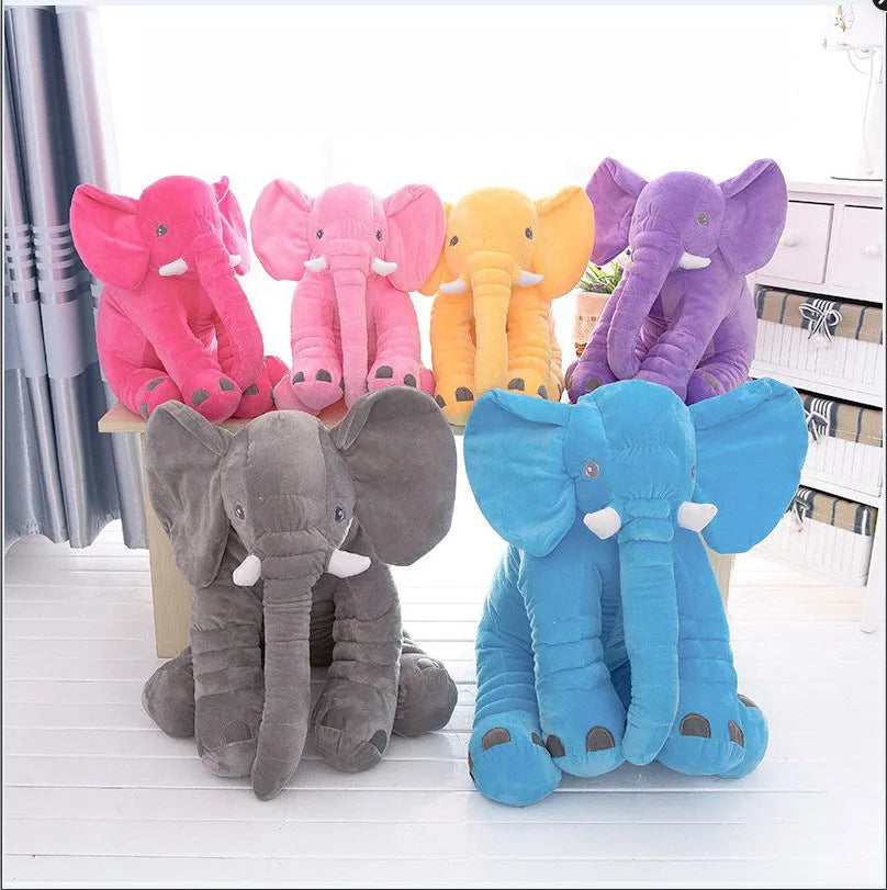 Elephant plush pillowcase for children in soft short plush material with sleeping baby design