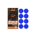 Indoor cockroach control kit showing bait stickers and glue traps for household pest management